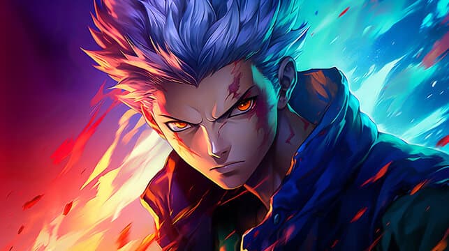 Anime creator avatar with blue lighting